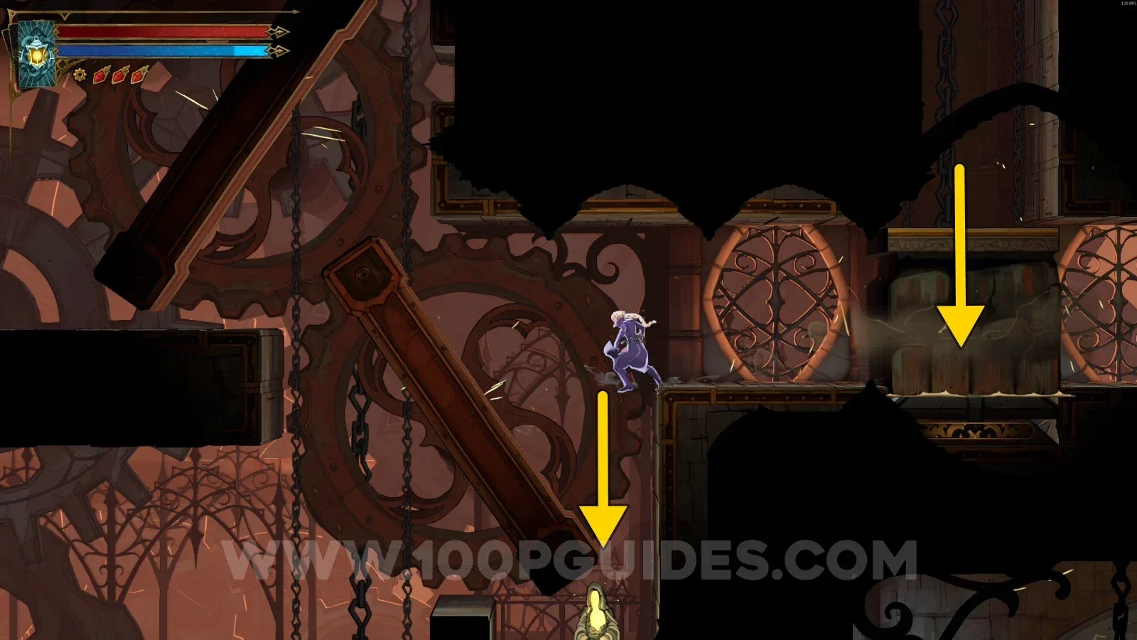 Castlevania Belmont's Curse Eastern Access Shaft: XP Statue #4 reached by dropping off the ledge