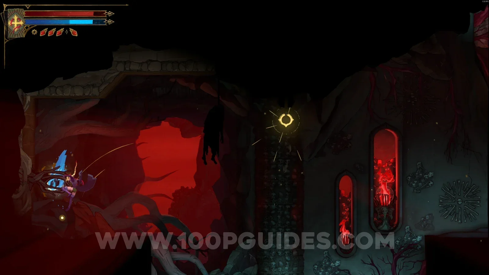 Castlevania Belmont's Curse Throat Of Hell: Wise Heart Fragment #8 on the left side of the area