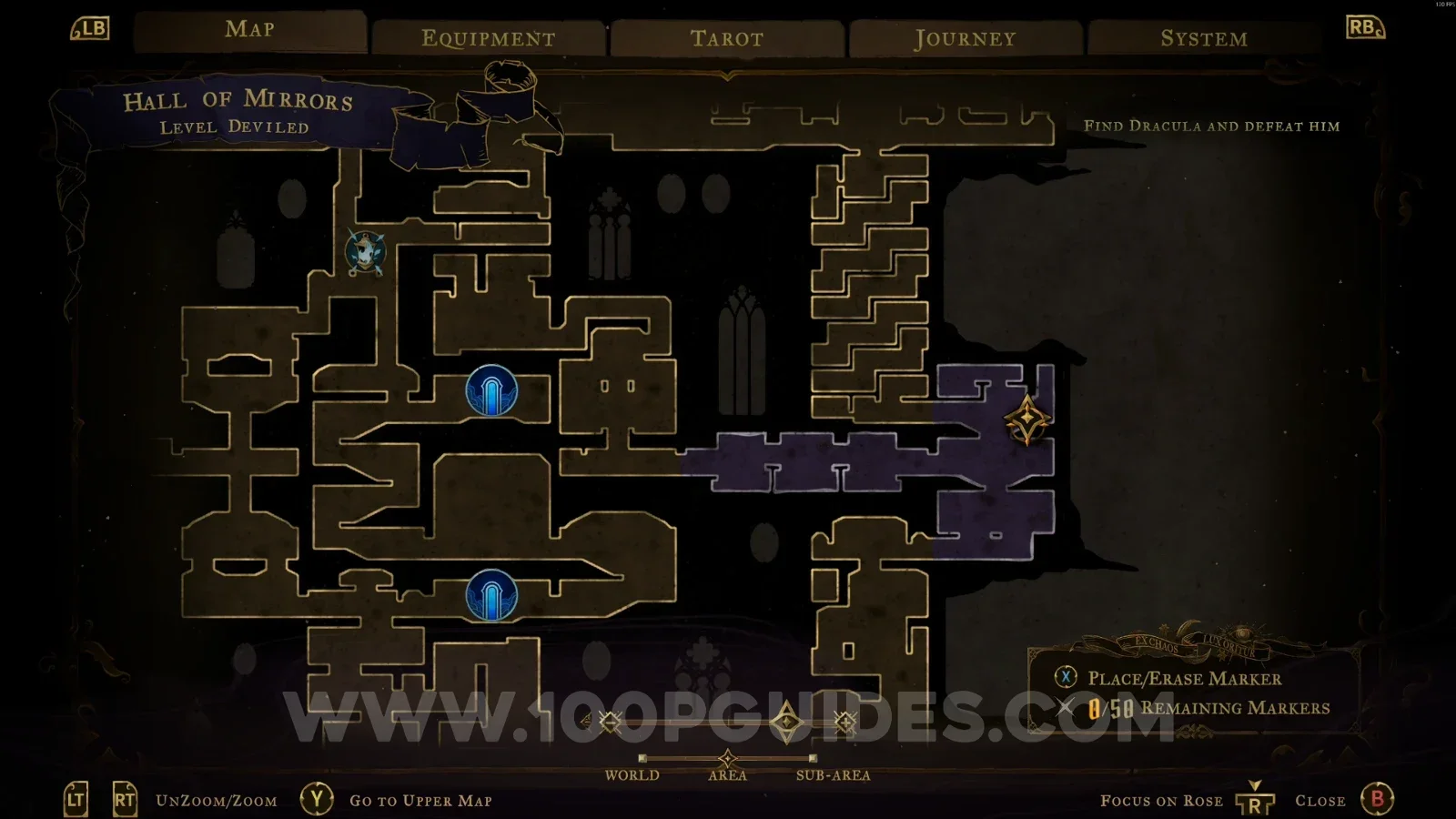 Castlevania Belmonts Curse Level Deviled: portal at the top of the area leading to XP Statue #21