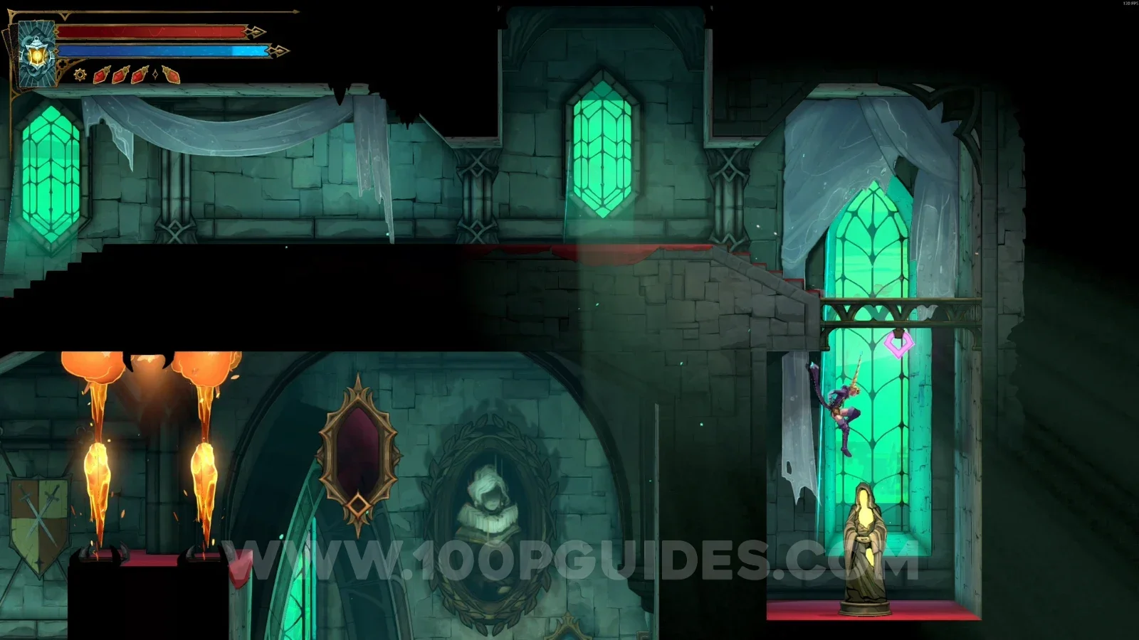 Castlevania Belmonts Curse Grand Hall: XP Statue #69 in the marked area
