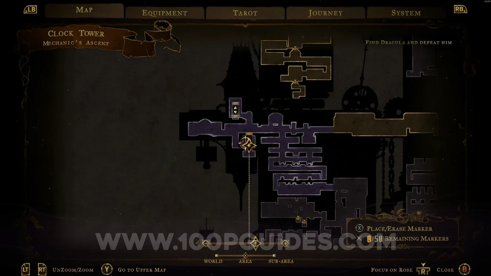 Castlevania Belmont's Curse West Tower Base: elevator from Mechanic's Ascent leading to Wise Heart Fragment #1