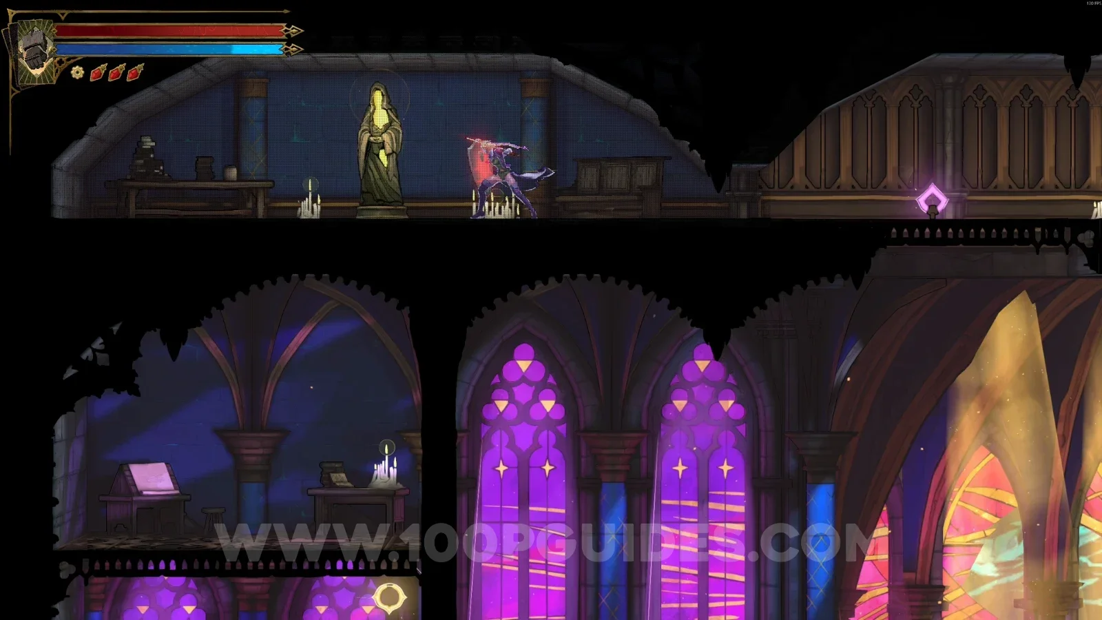 Castlevania Belmonts Curse Chapel: using the slide to reveal the secret room of XP Statues #116 and #117