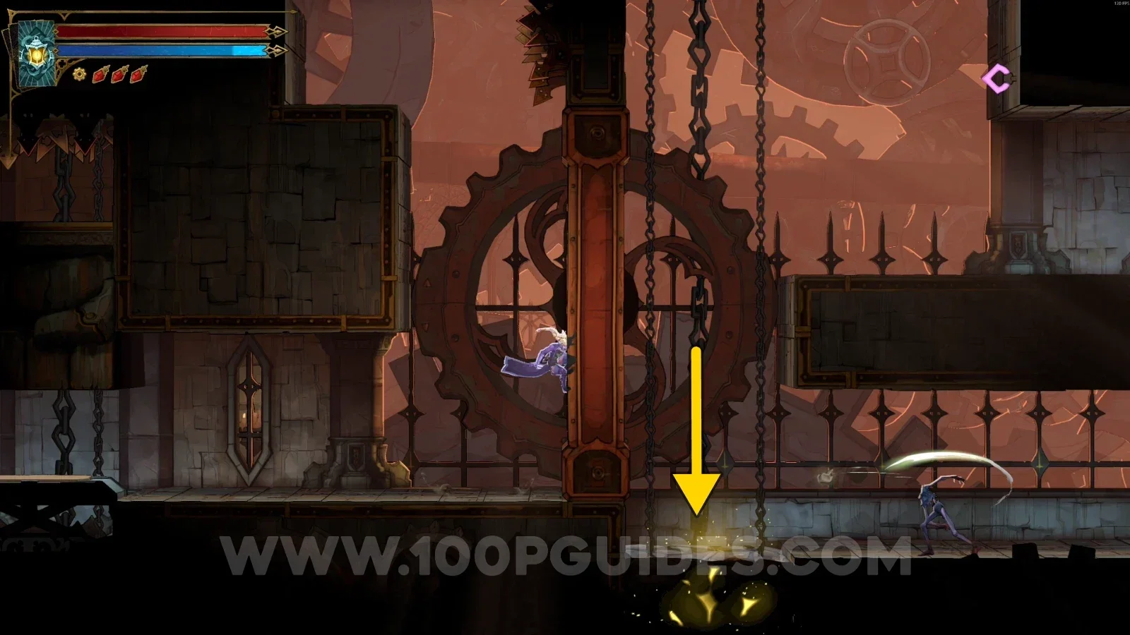 Castlevania Belmont's Curse Eastern Access Shaft: center block breaking the floor of the room