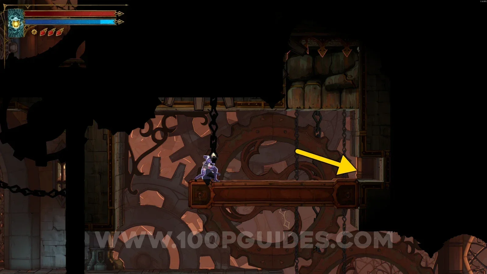 Castlevania Belmont's Curse Eastern Access Shaft: climbing up inside the secret room toward the chest