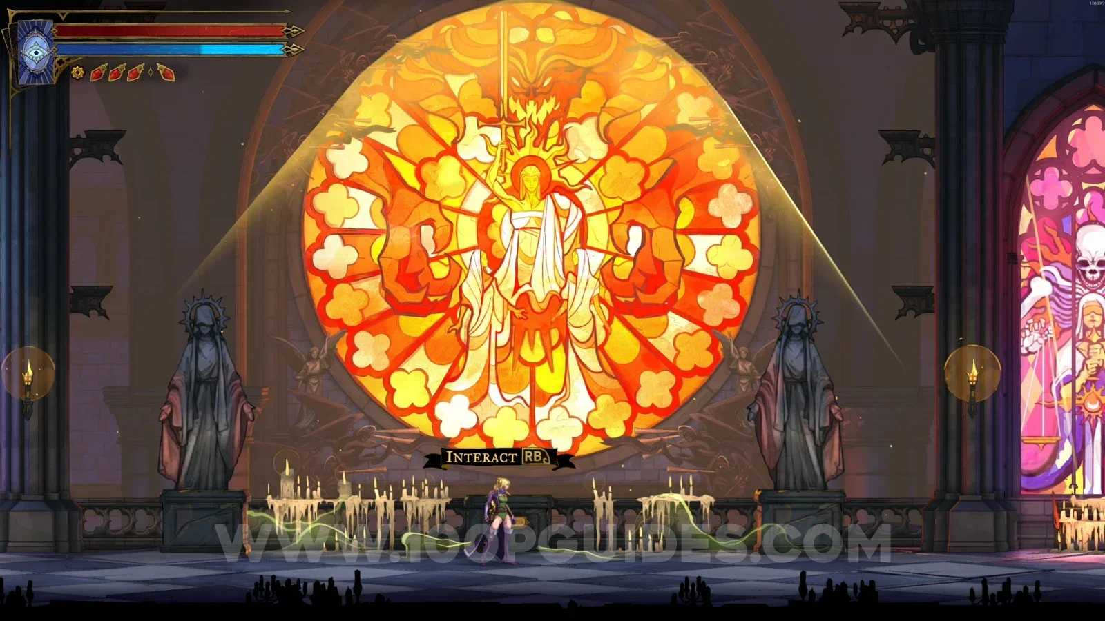 Castlevania Belmonts Curse Notre-Dame: the large stained glass window in the center of the area