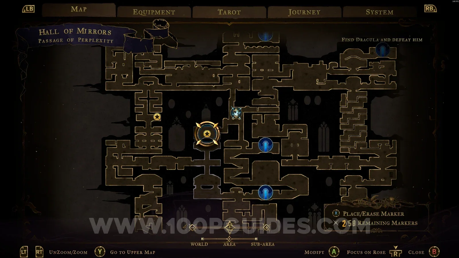 Castlevania Belmonts Curse Passage Of Perplexity: map marking the area of Blue Book #8