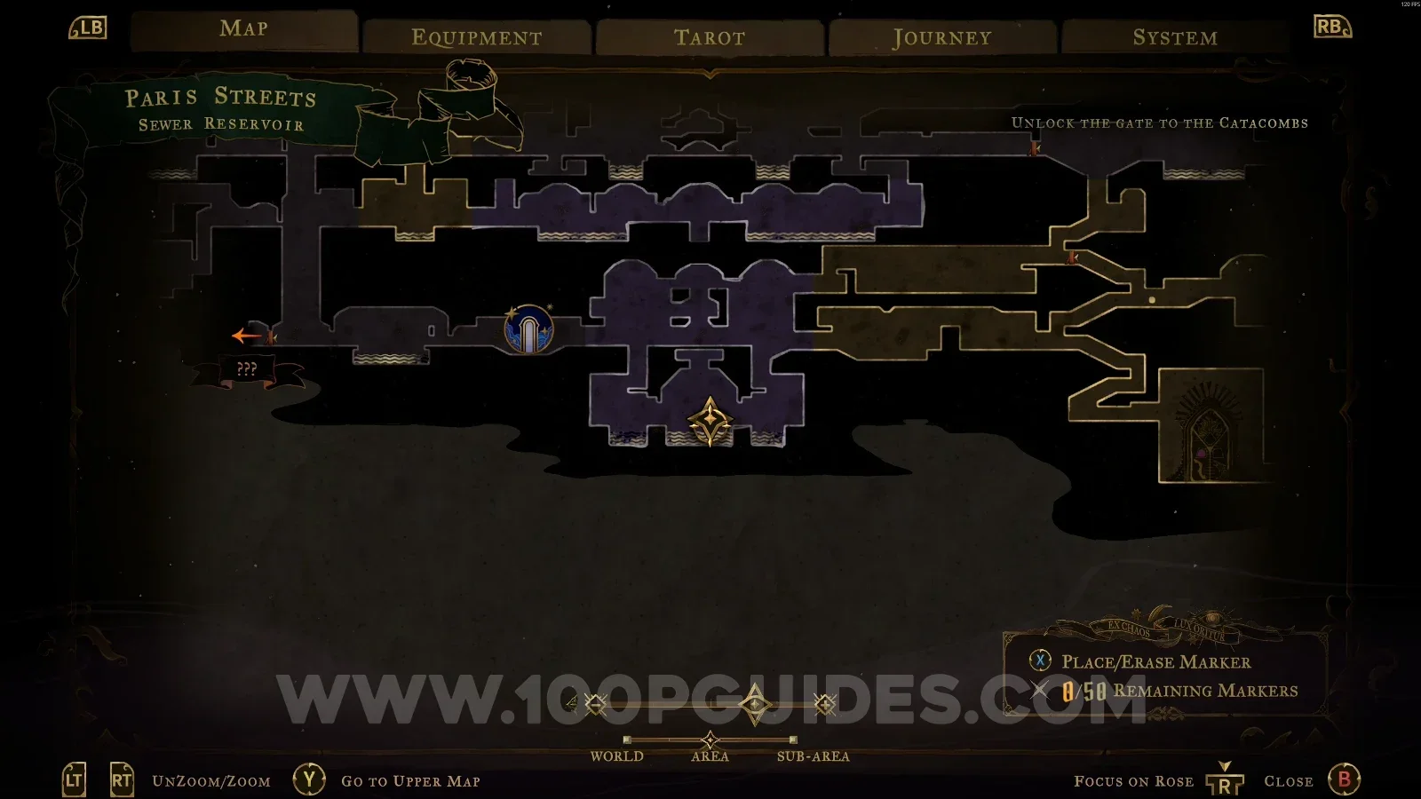 Castlevania Belmonts Curse Sewer Reservoir: map marking the area of Red Book #1