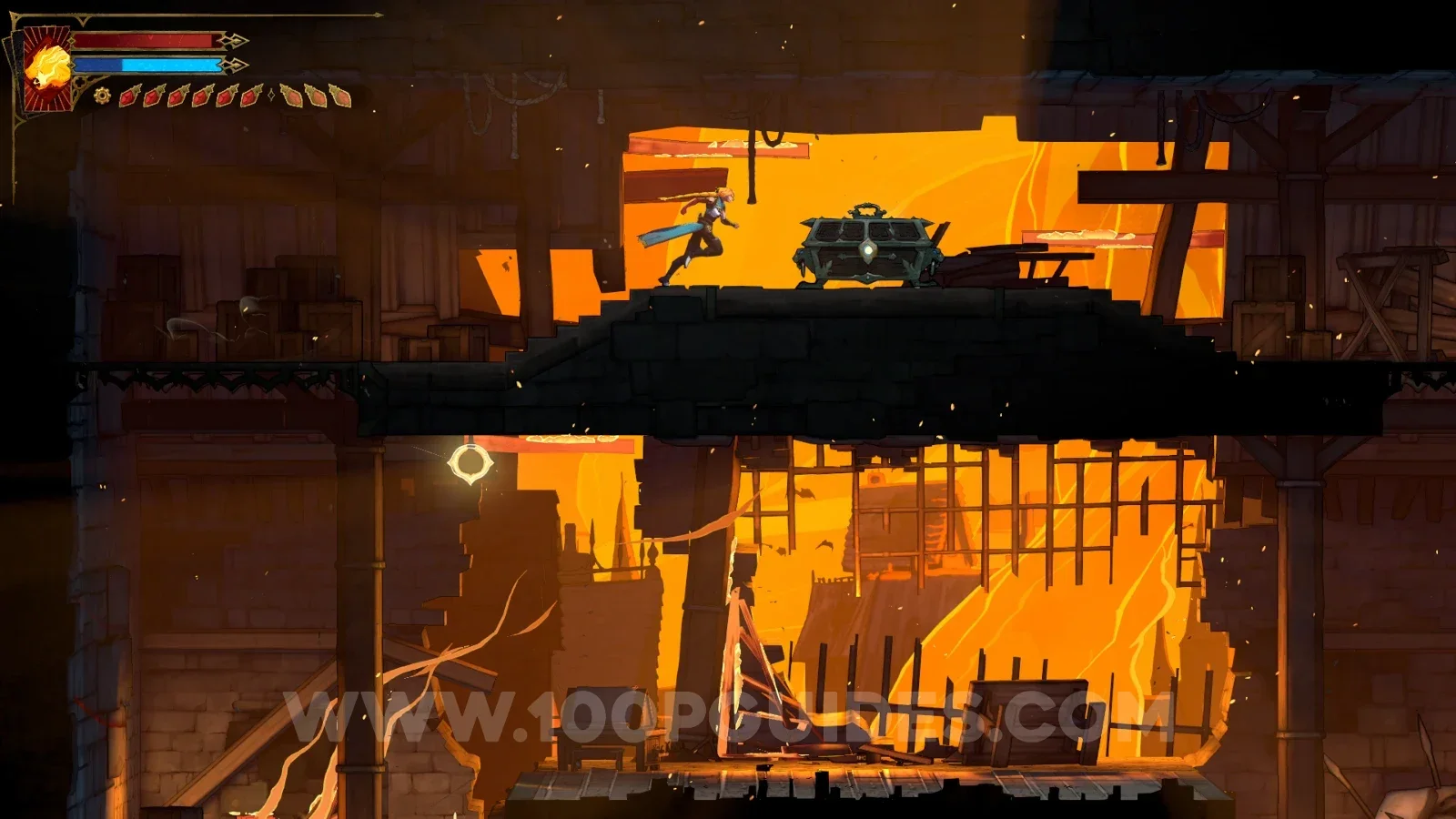Castlevania Belmonts Curse Burned District: defeating enemies at the top of the area