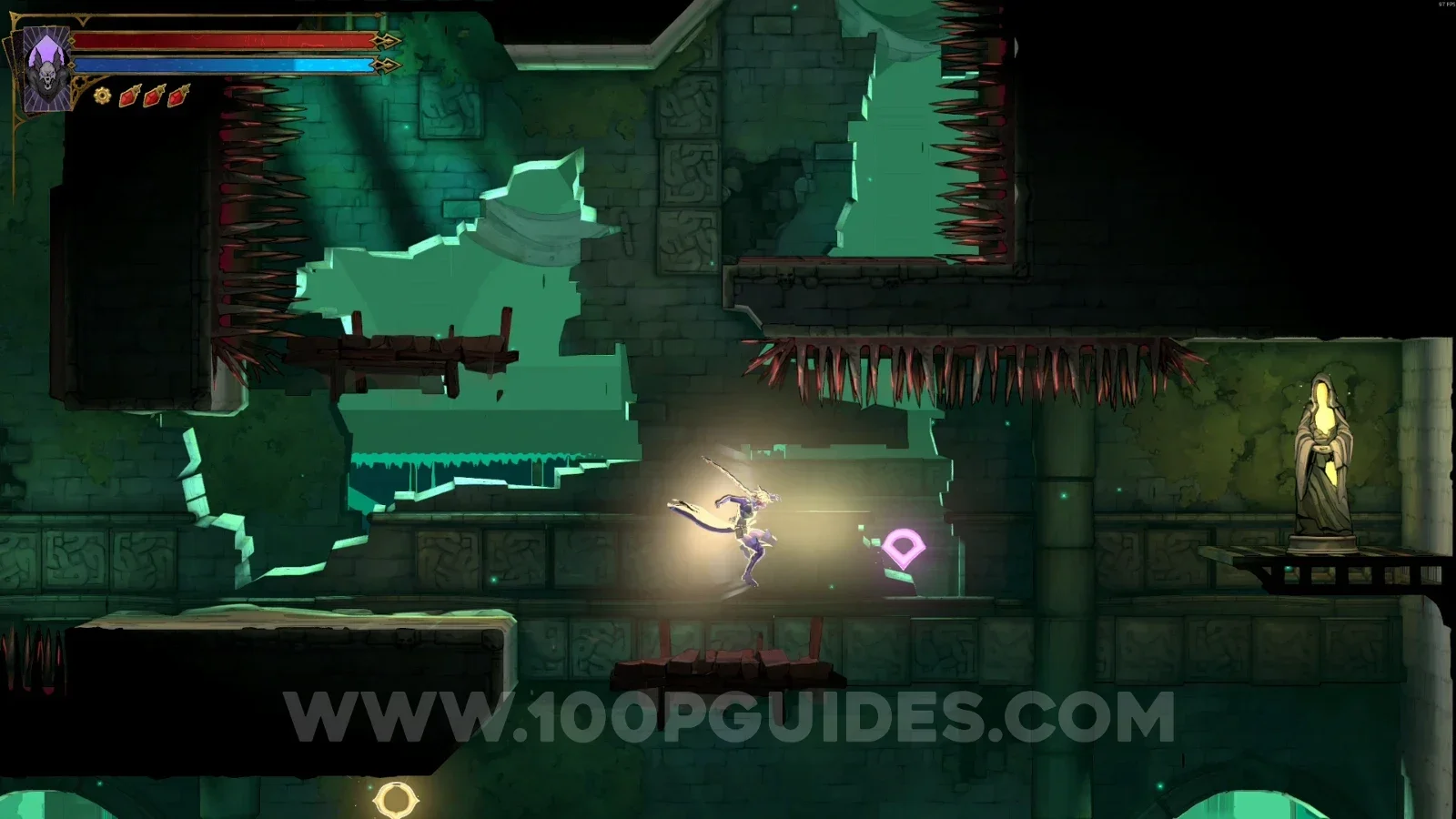 Castlevania Belmonts Curse Ancient Sewers: XP Statue #43 in the marked area