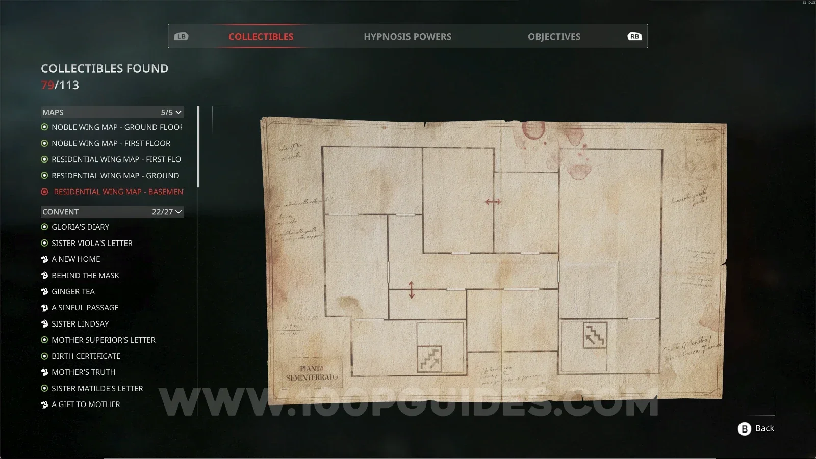 Remothered: Red Nuns Legacy Map #5: Residential Wing Map Basement collectible