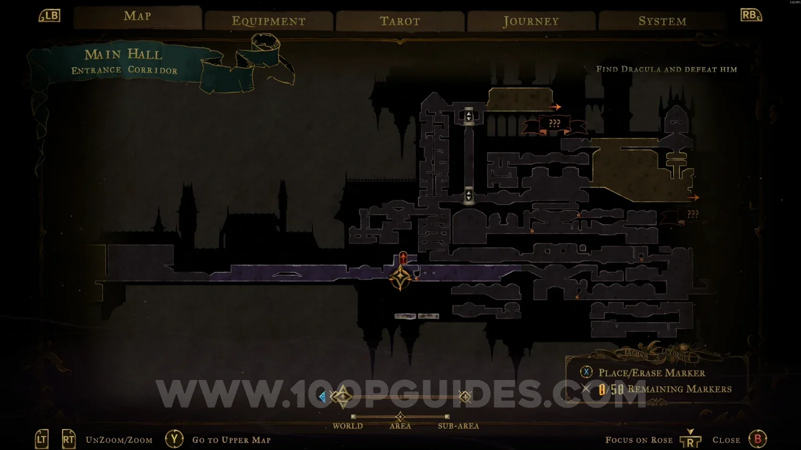 Castlevania Belmonts Curse Main Hall: using the mirror in the Entrance Corridor to reveal a secret area