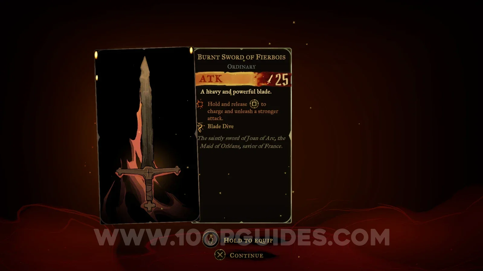 Castlevania Belmonts Curse Paris Streets: picking up the Burnt Sword Of Fierbois weapon