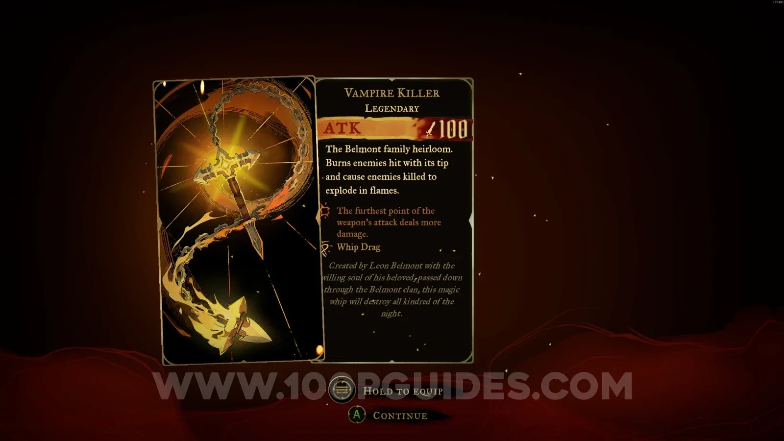 Castlevania Belmonts Curse Clock Tower: the Vampire Killer weapon obtained