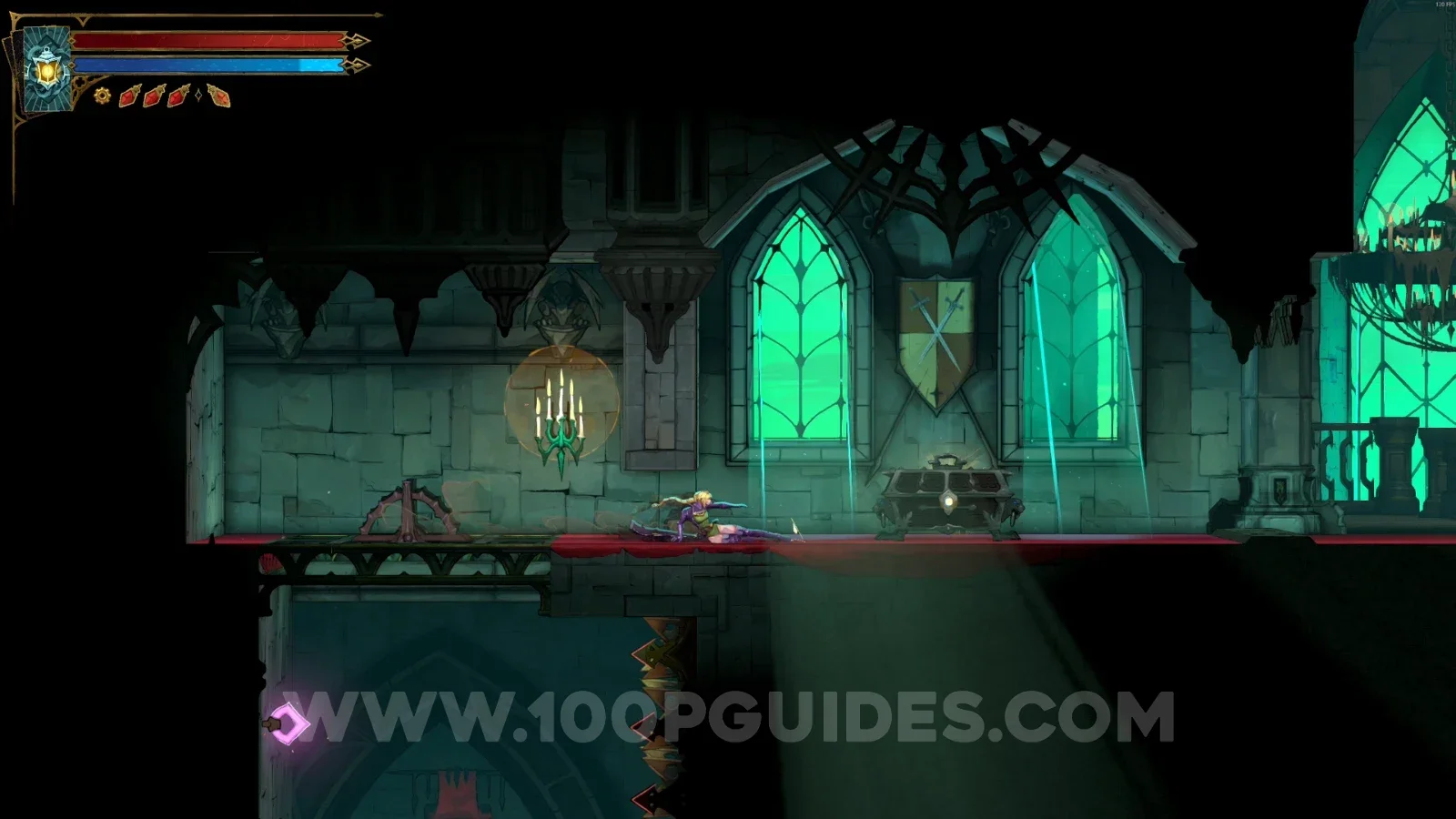 Castlevania Belmonts Curse West Hall: the chest containing Relic #6, the Witch's Knot