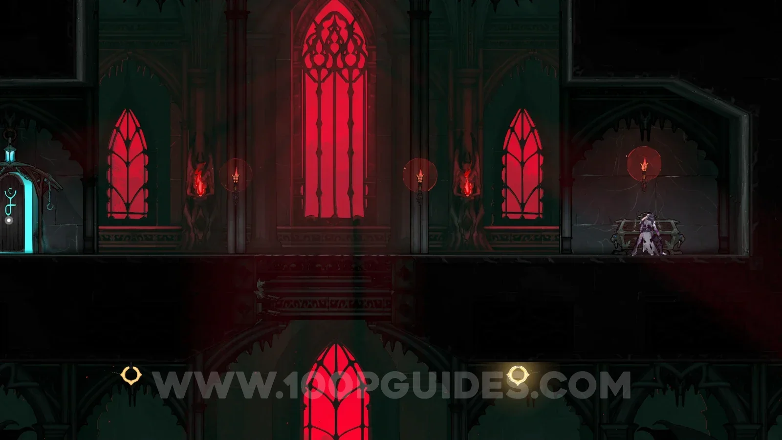 Castlevania Belmonts Curse Sanctuary Of Solitude: interacting with the two levers at the top