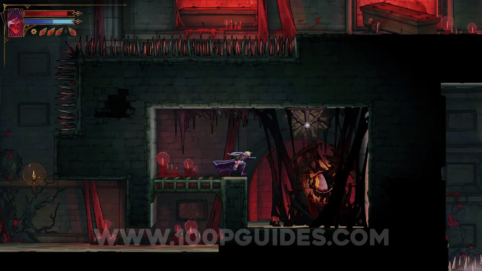 Castlevania: Belmont's Curse Holy Innocents' Cemertery: the Trembling Eye relic in the lower area