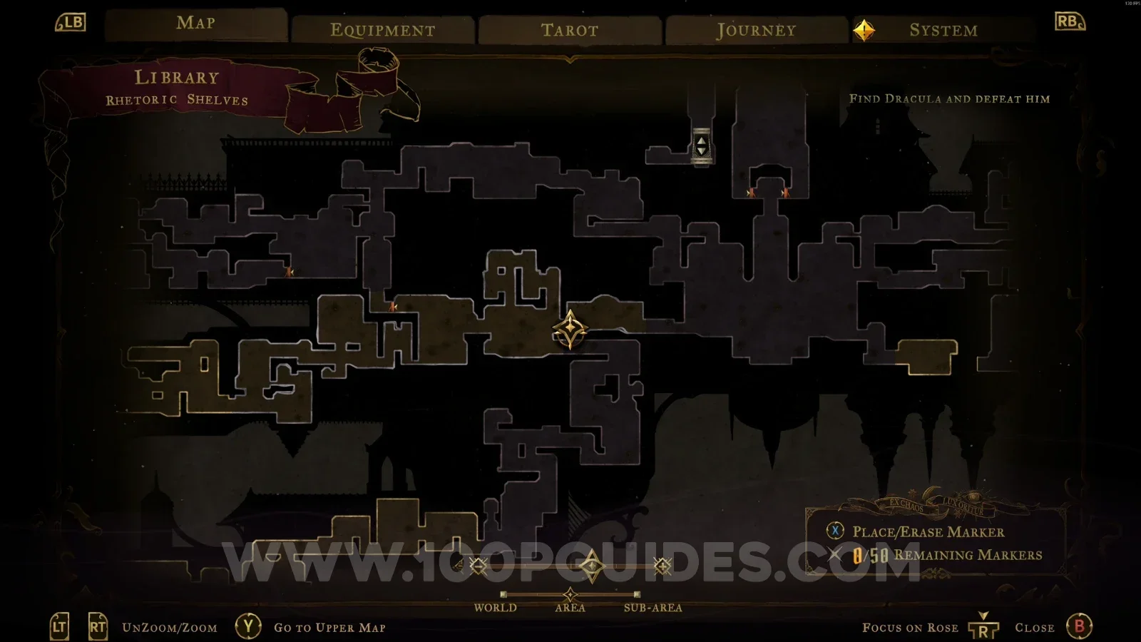 Castlevania Belmont's Curse Rhetoric Shelves: map location of Mirror Of Life #1