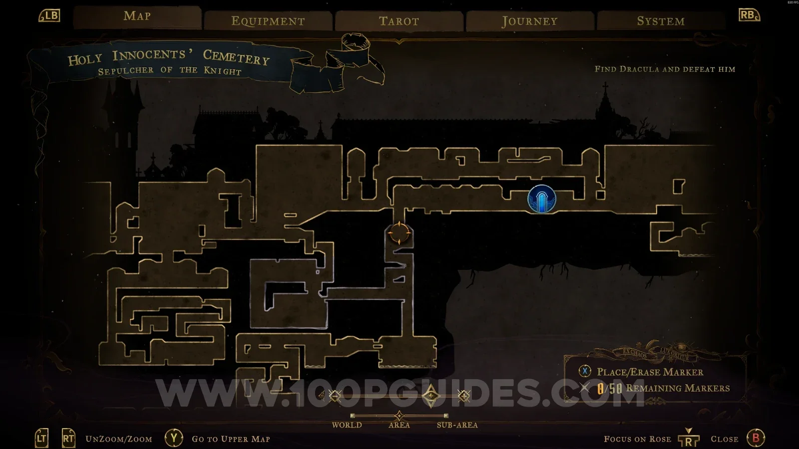 Castlevania Belmont's Curse Holy Innocents' Cemetery: Sepulcher Of The Knight, location of the Roman Baths clue