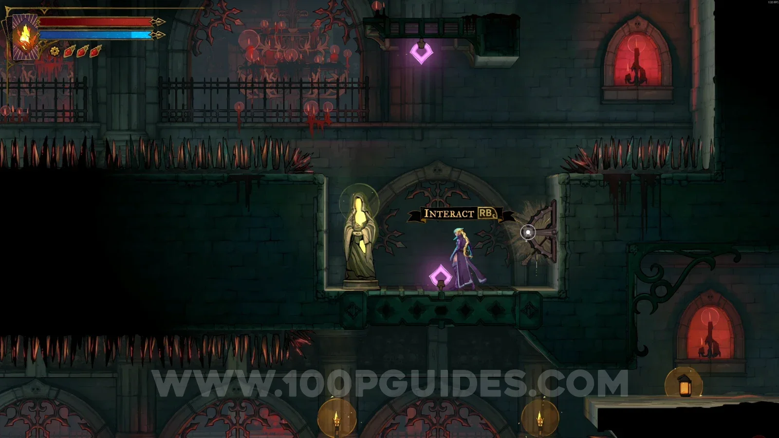 Castlevania Belmont's Curse Sepulcher Of The Knight: XP Statue #2 in the marked area