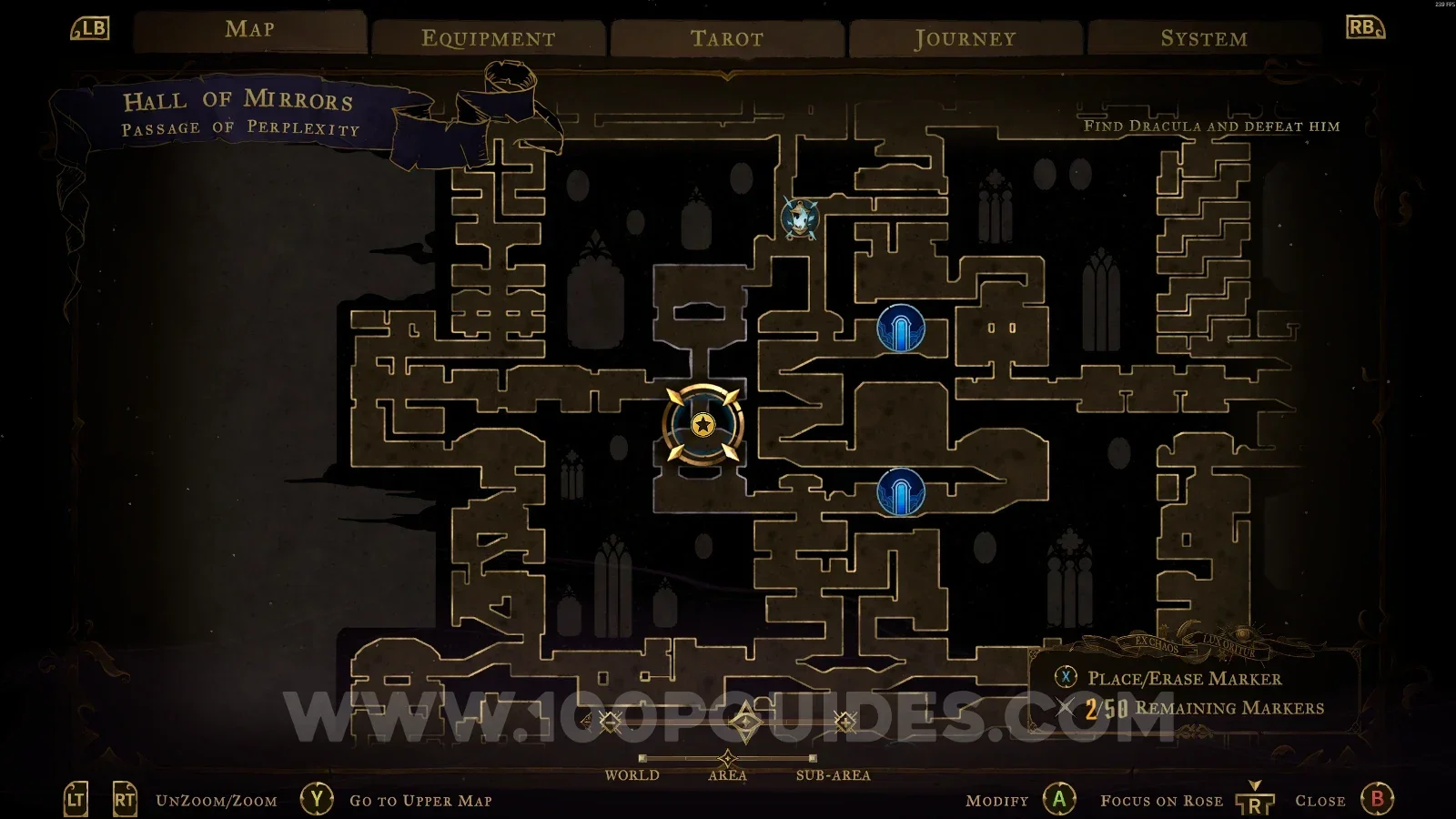 Castlevania Belmonts Curse Passage Of Perplexity map with the area of XP Statue #140 marked