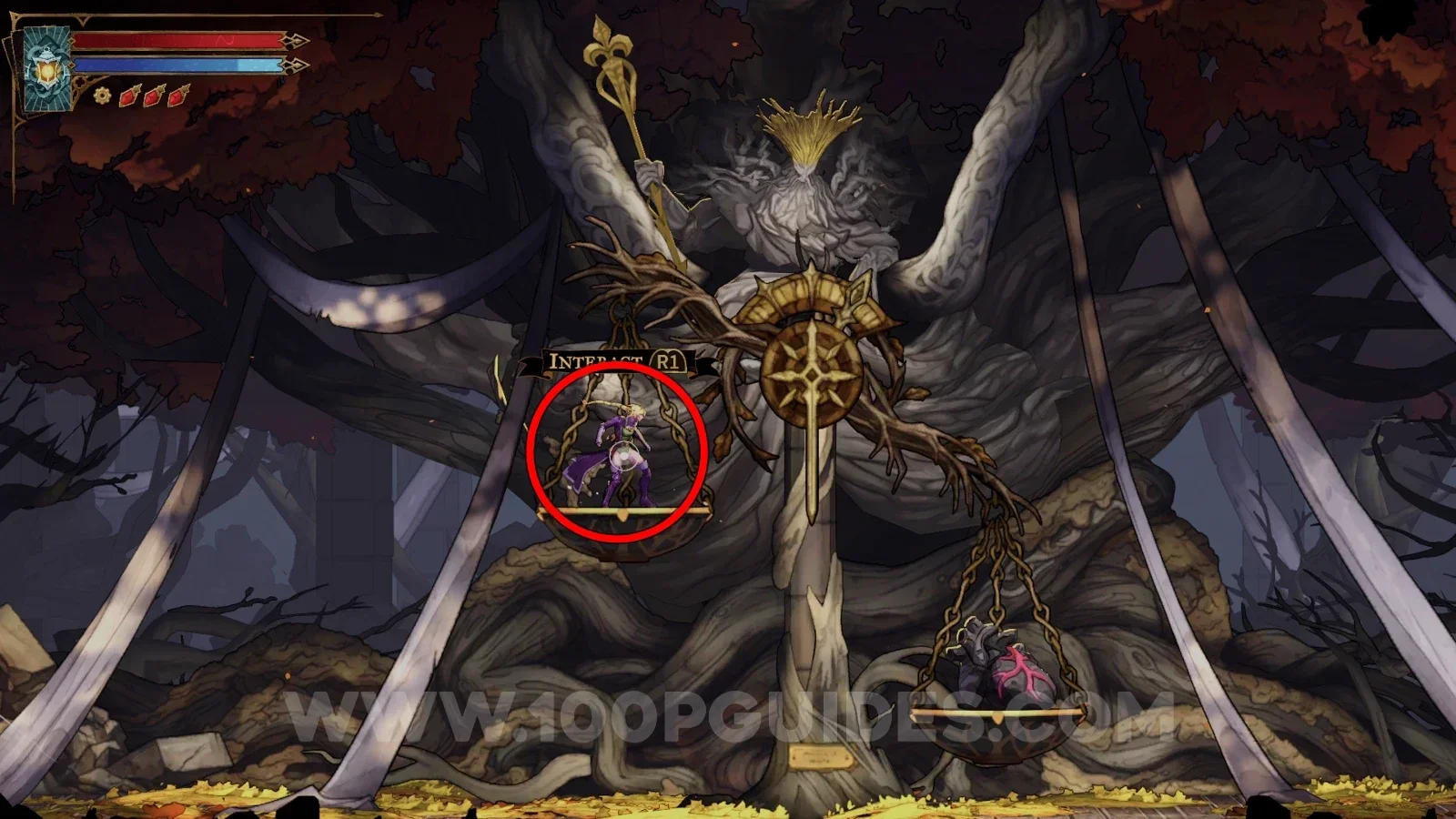 Castlevania: Belmont's Curse Palace of Justice: interacting with the scales to get the Judge Arcana and trophy