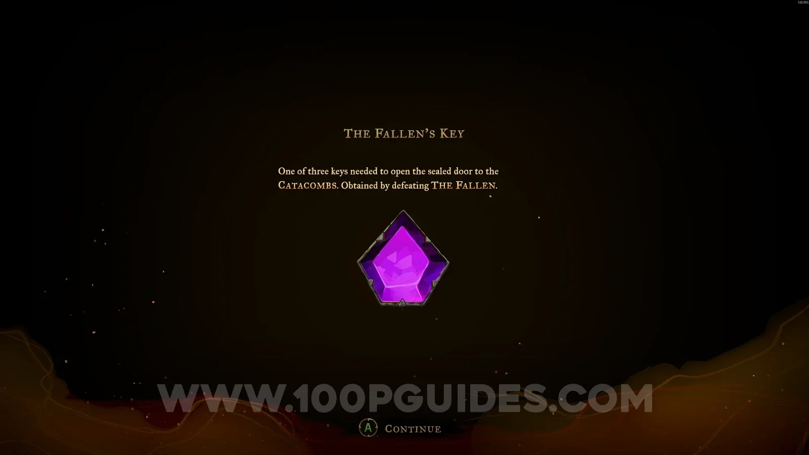 Castlevania Belmonts Curse Gate To The Catacombs: The Fallen's Key obtained by defeating the boss The Fallen