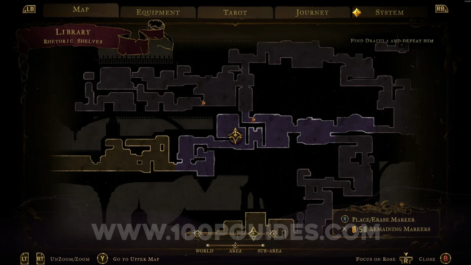 Castlevania Belmont's Curse Rhetoric Shelves: map location of Wise Heart Fragment #1