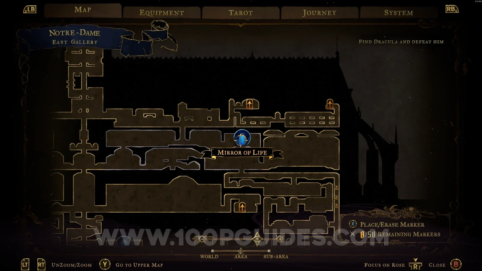 Castlevania Belmonts Curse Notre-Dame: the East Gallery, where Mirror Of Life #32 is found