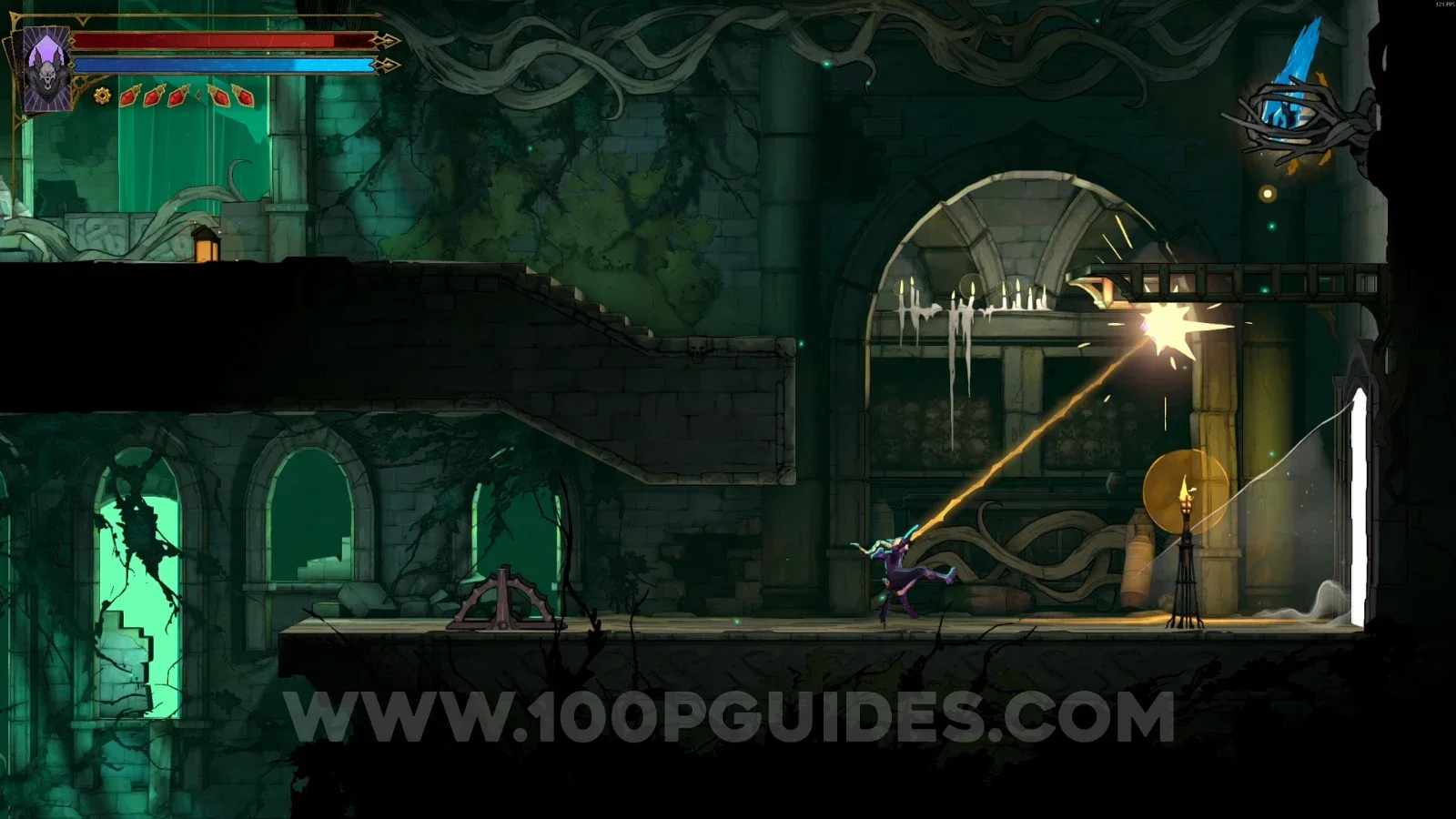 Castlevania Belmont's Curse Roman Baths: Wise Heart Fragment #5 in the marked area