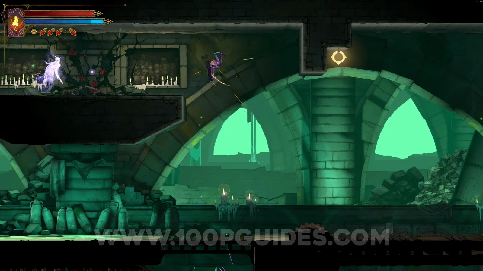 Castlevania Belmont's Curse Roman Baths: ghost on the left platform giving the Clue The Prophetess