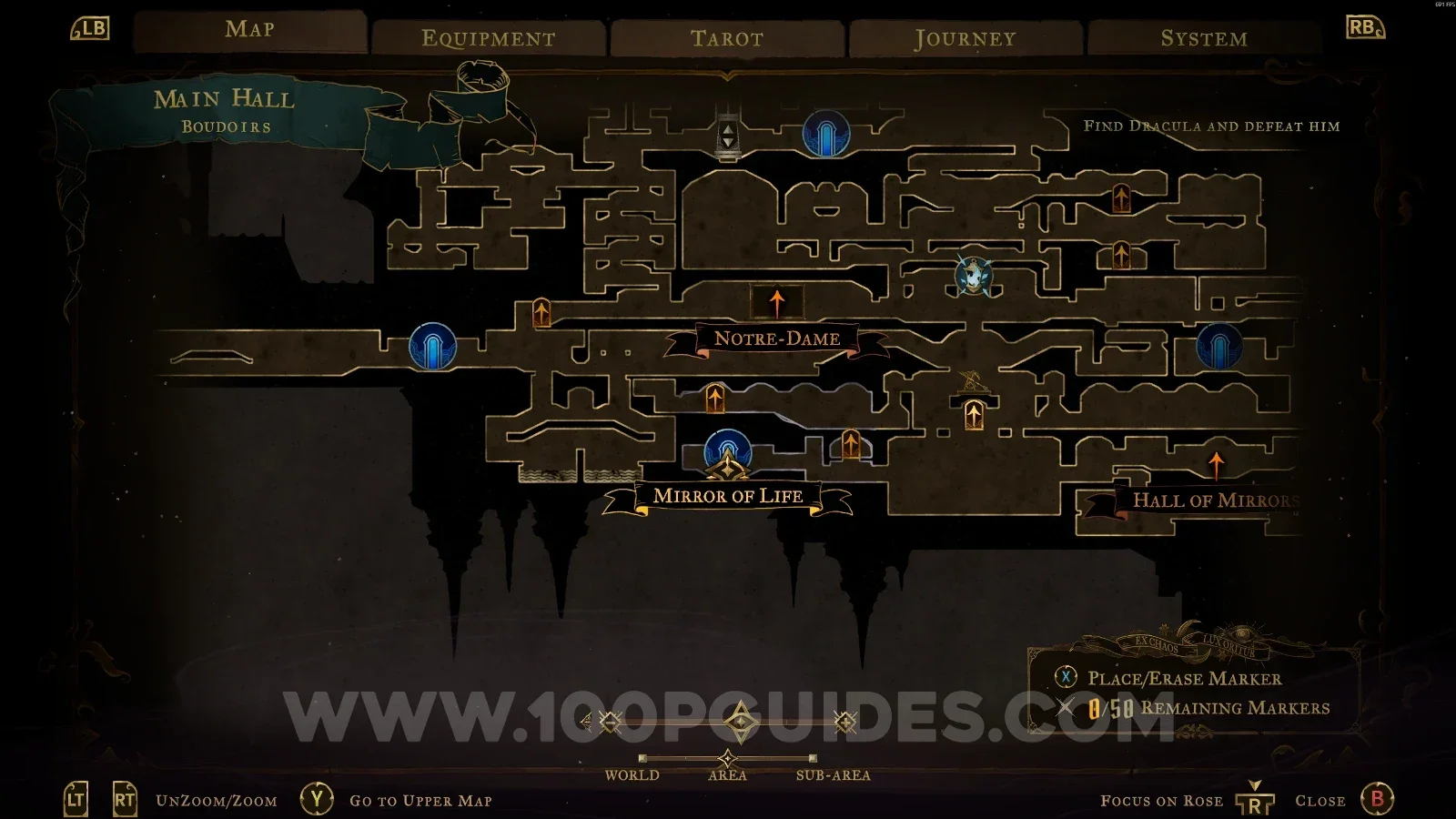 Castlevania Belmonts Curse Main Hall: the Boudoirs, where Mirror Of Life #13 is found