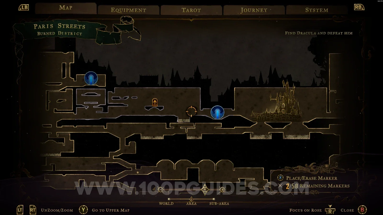Castlevania Belmont's Curse Paris Streets: Burned District, where The Warrior Is At The Top Of The Tower clue lies