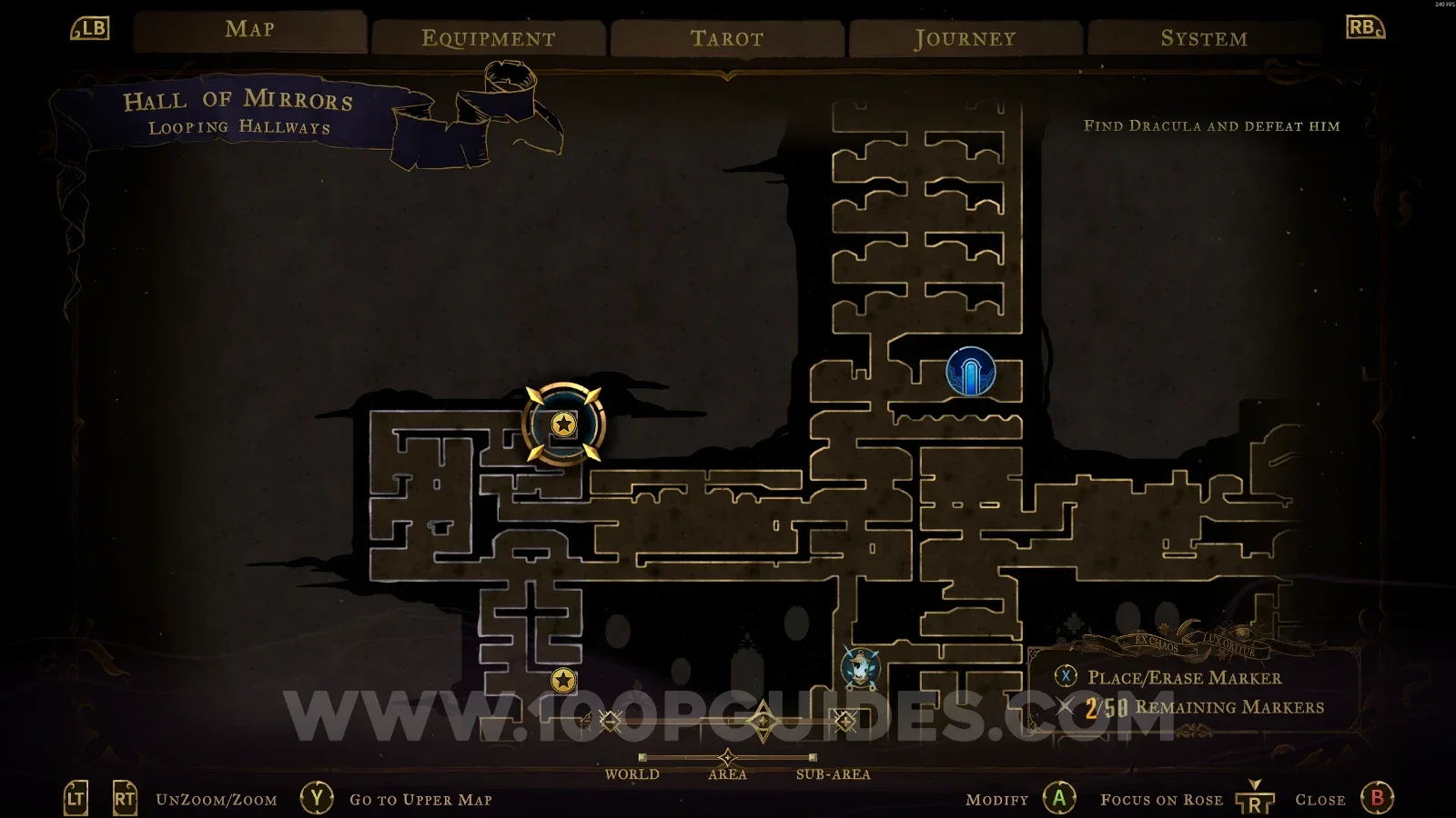 Castlevania Belmonts Curse Looping Hallways: map marking the area of Red Book #8