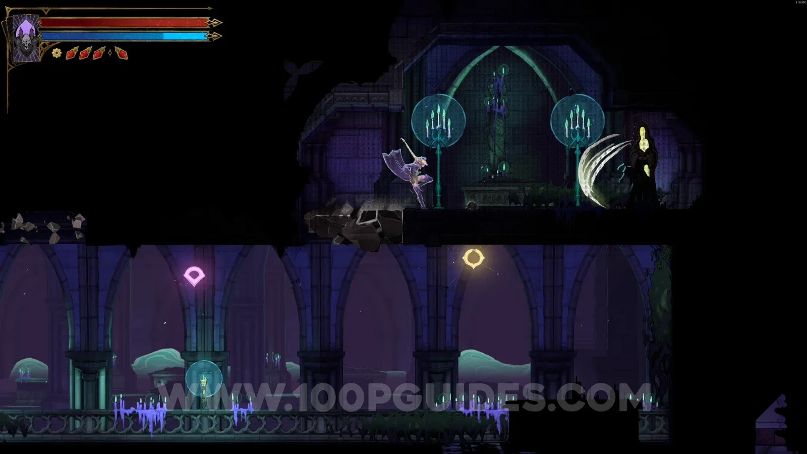 Castlevania Belmonts Curse Tomb Of The Chevaliers: XP Statue #8 in a ceiling area reached with the Arcane Whip