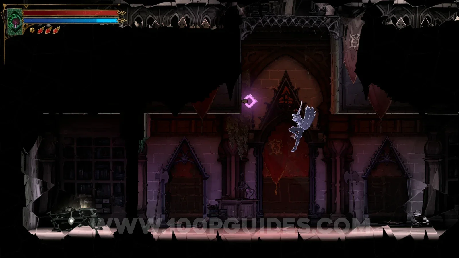 Castlevania Belmonts Curse Steps Of Misdirection: chest below holding Relic #4, the Haunting Relic