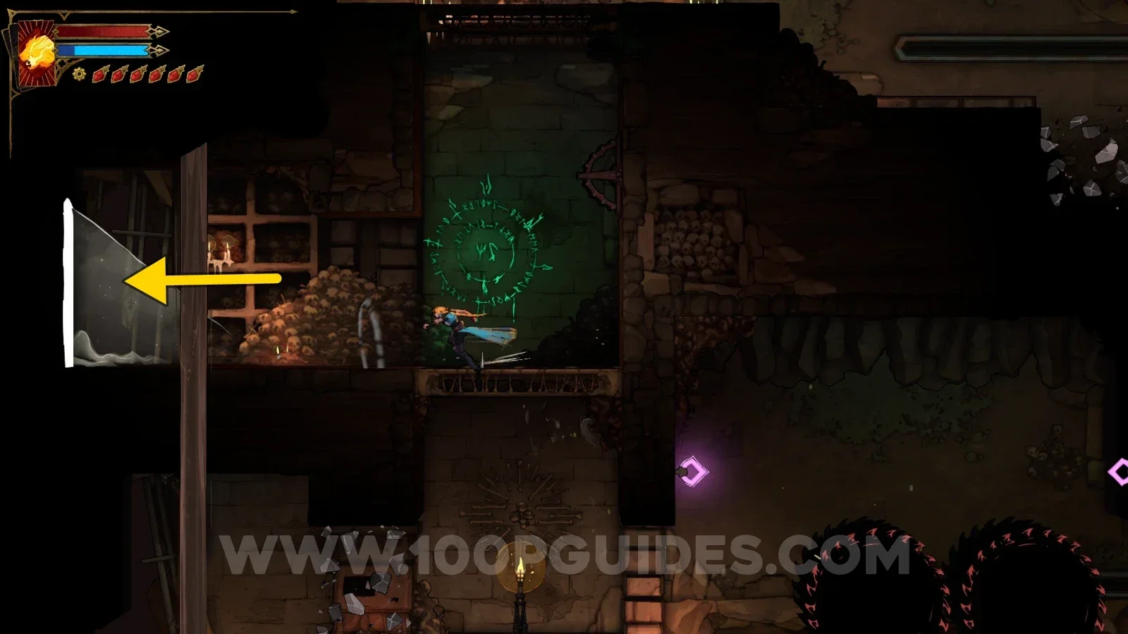 Castlevania Belmonts Curse Catacombs Of Paris: entering the room on the left of the Chamber of Whispers