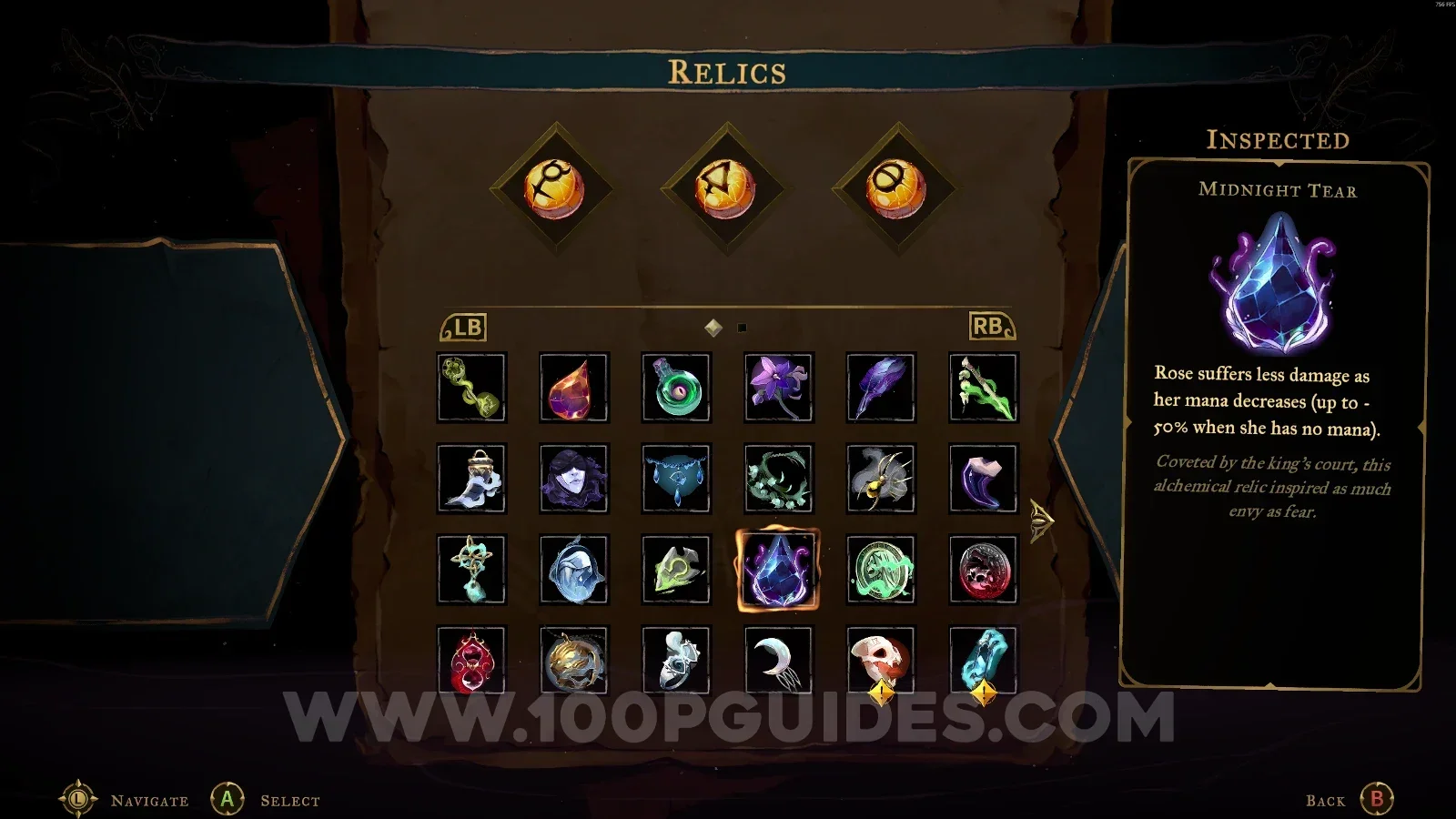 Castlevania Belmonts Curse: the chest with the Midnight Tear relic in the Rhetoric Shelves secret room