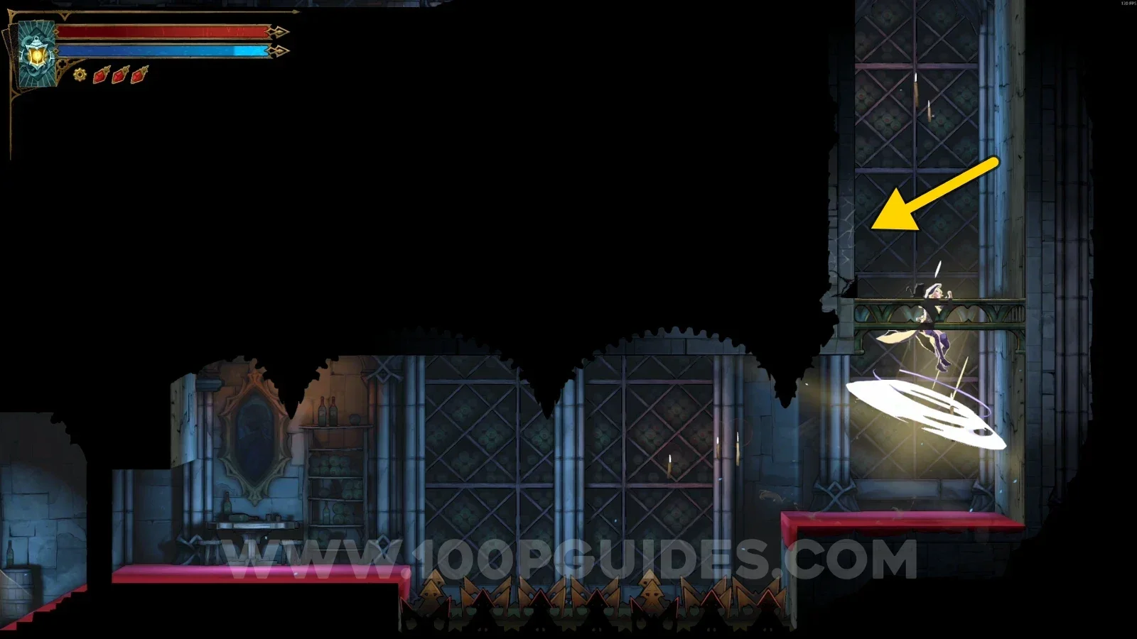 Castlevania Belmonts Curse Grand Hall: climbing the platforms and breaking the wall on the left side