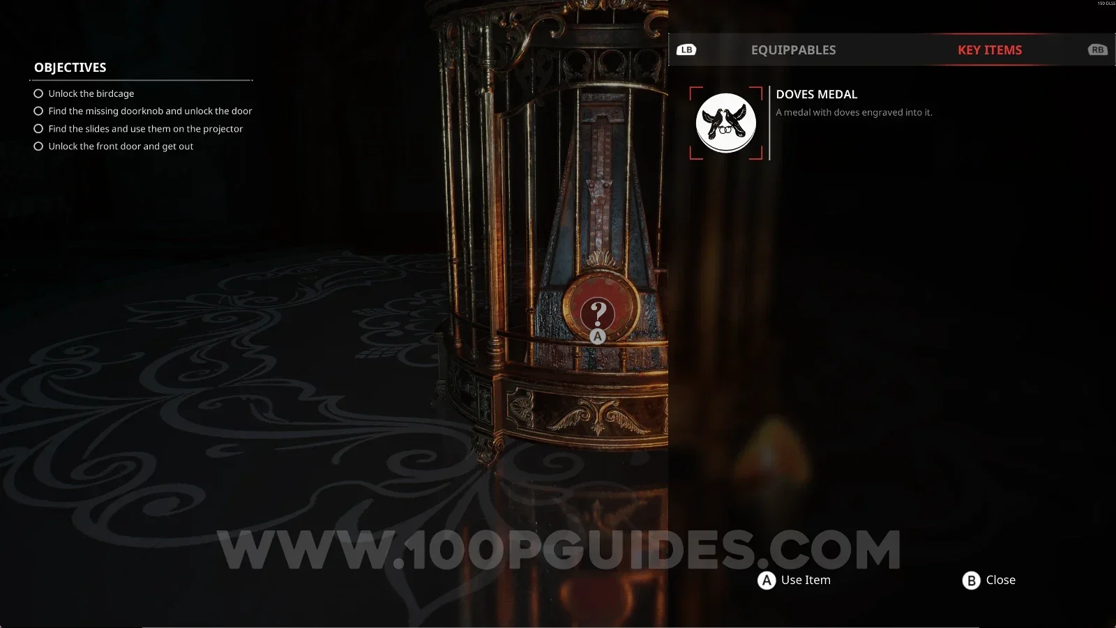 Remothered: Red Nuns Legacy: using the Doves Medal on the metronome in the Reception Hall