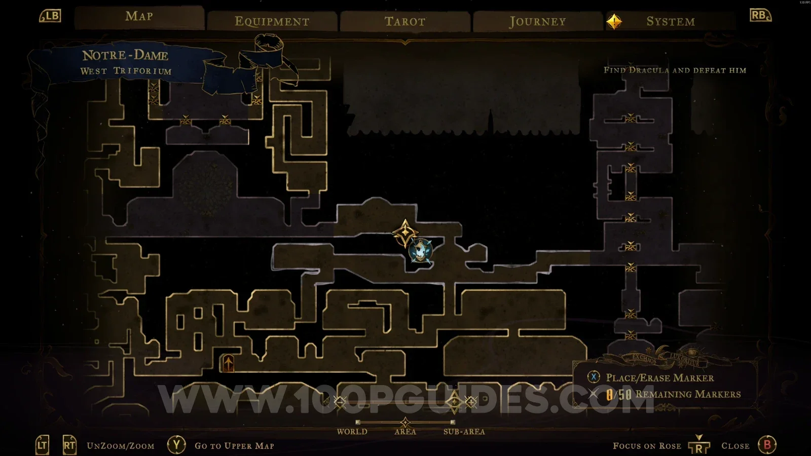 Castlevania Belmonts Curse West Triforium: map location of Mirror Of Life #2
