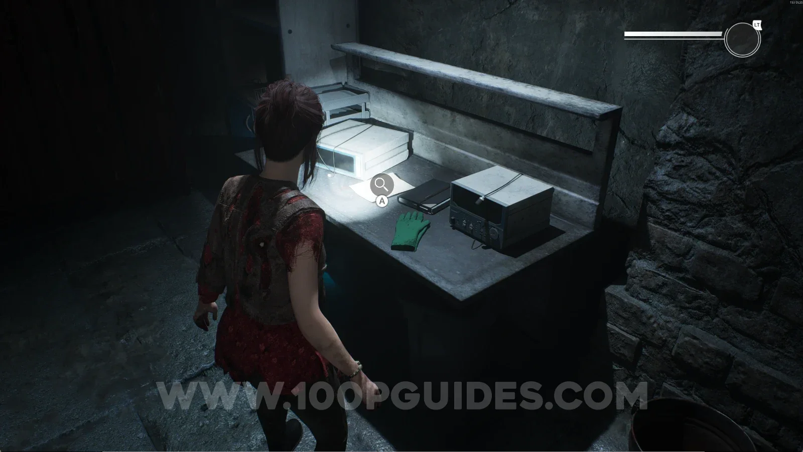 Remothered: Red Nuns Legacy Catacombs: the table with a glove in the same room