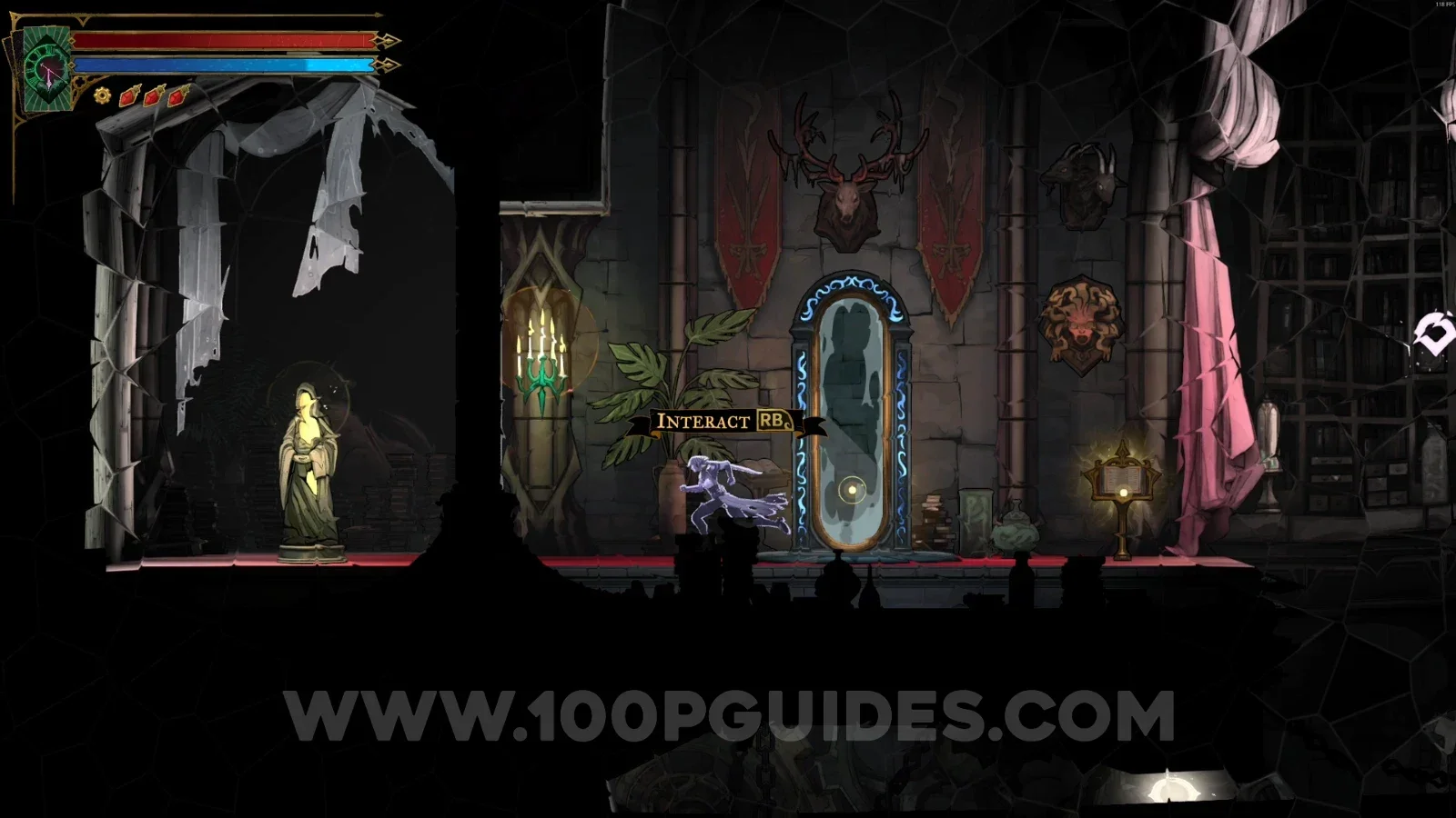 Castlevania Belmonts Curse Tower Of Worldly Reflection: XP Statues on each side of a lower row, #3 to #8