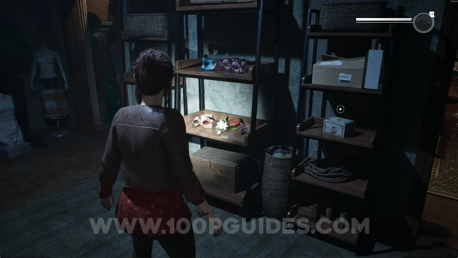 Remothered: Red Nuns Legacy Sala delle Meraviglie: the shelf at the back of the room