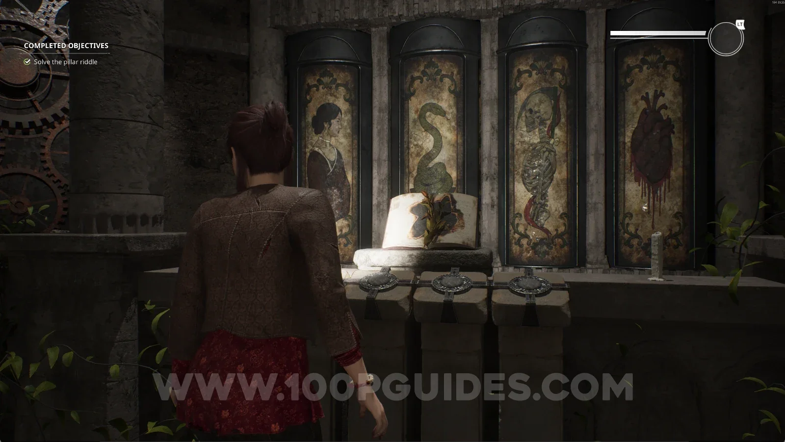 Remothered: Red Nuns Legacy Pillar Riddle solved with Woman, Snake, Death and Heart figures