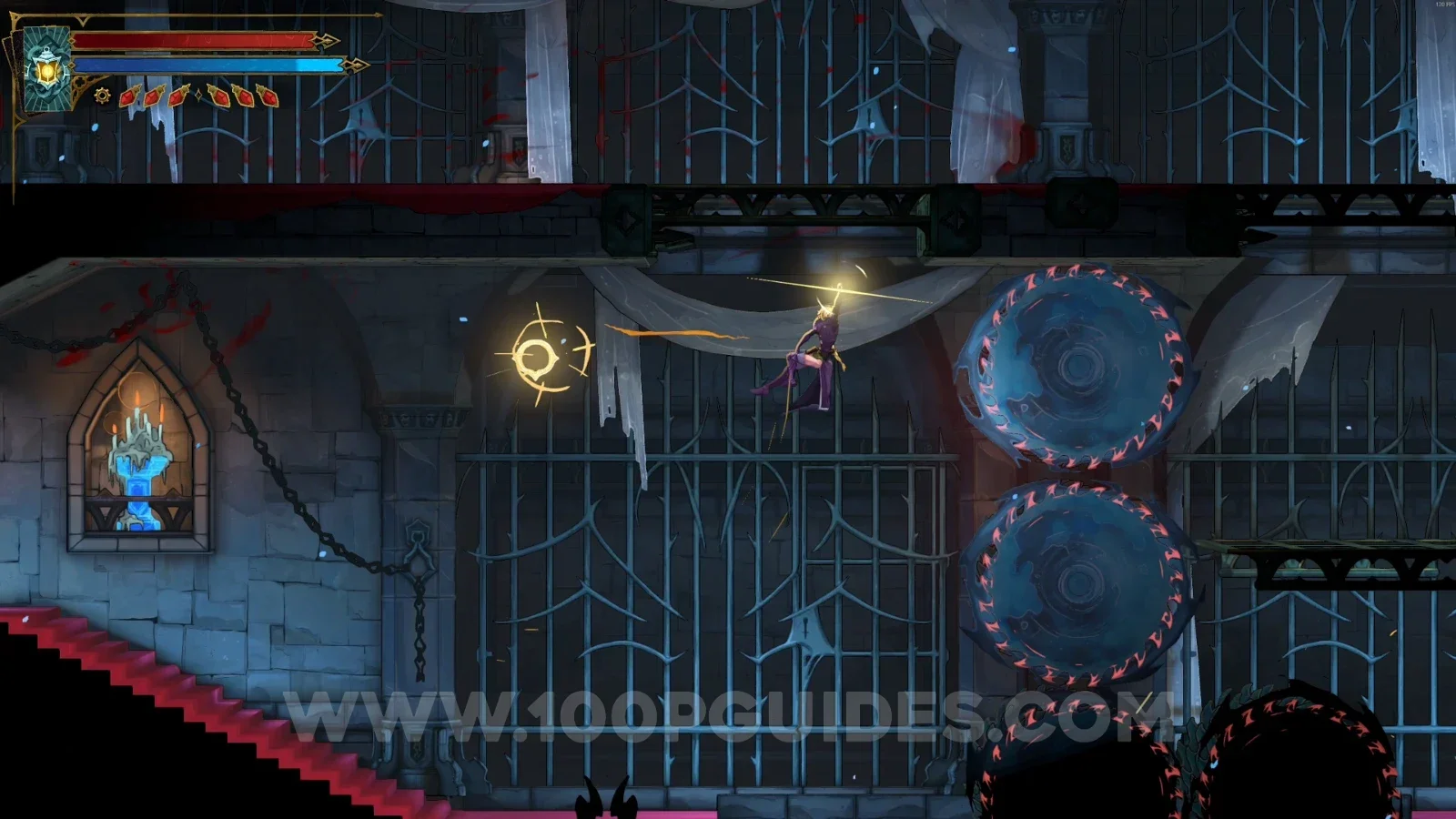 Castlevania Belmonts Curse Grand Hall: using the Arcane Whip to climb to the platform above