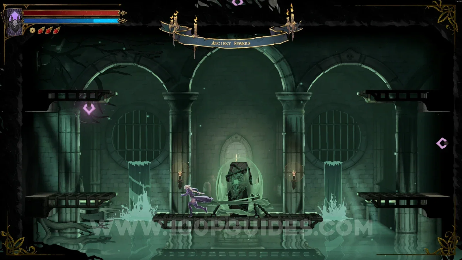 Castlevania Belmont's Curse Ancient Sewers: Haunted Coffin #5 below the broken floor