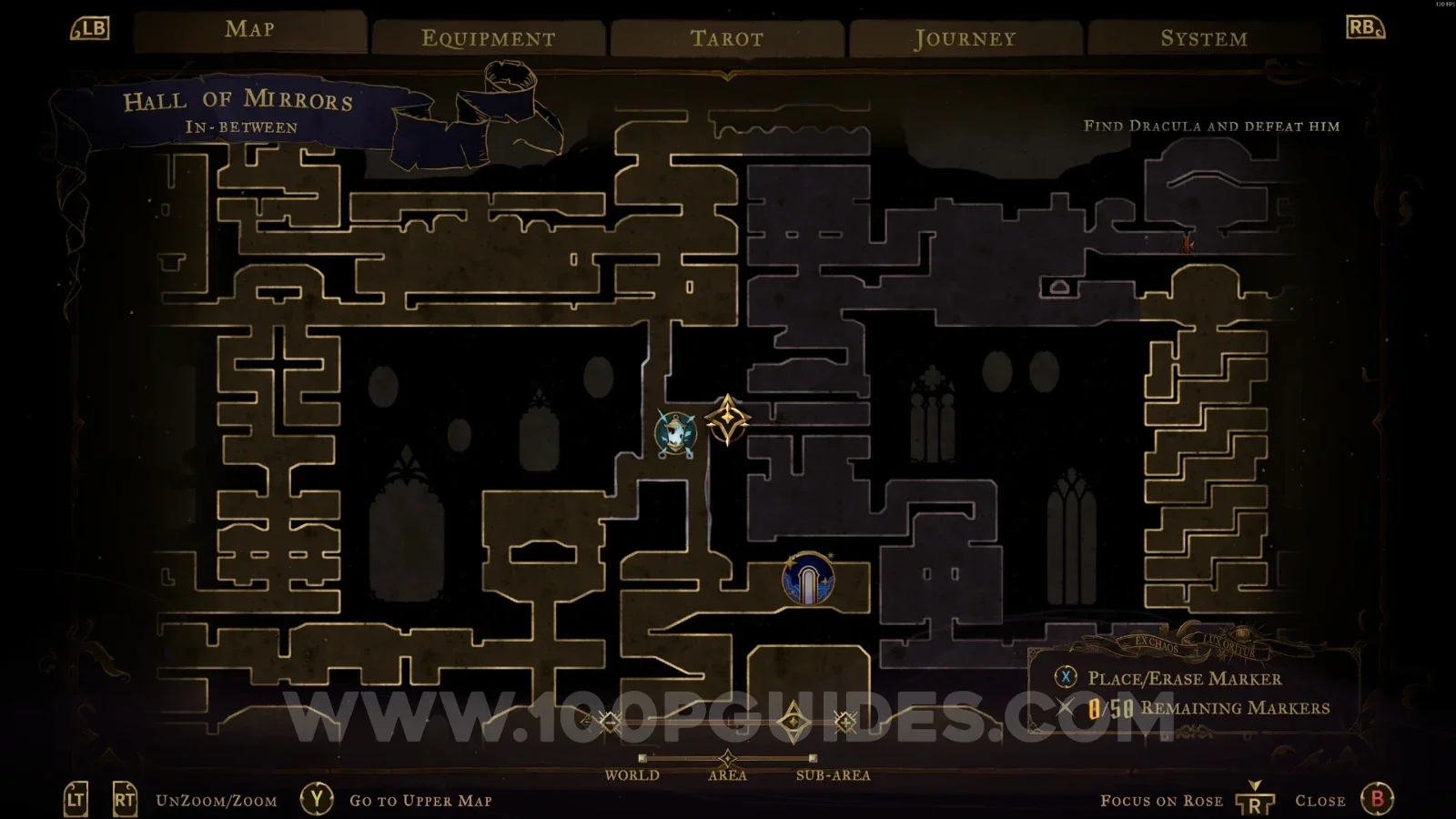 Castlevania Belmonts Curse Steps Of Misdirection: map marking XP Statues #18 and #19 and the Sage clue