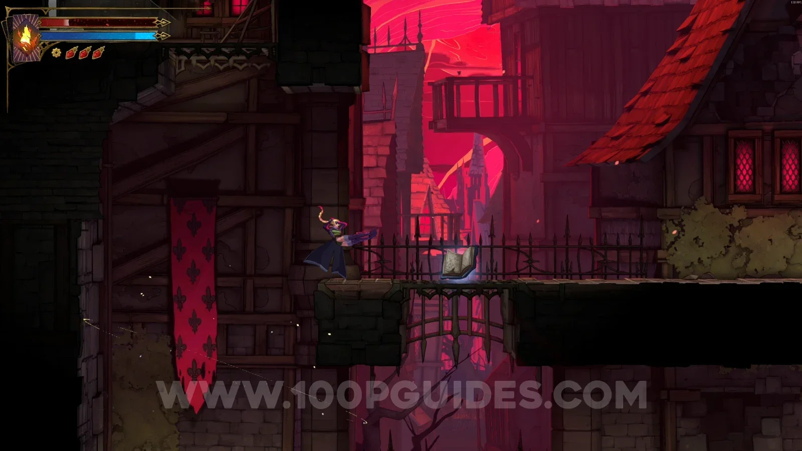 Castlevania Belmonts Curse Ruined Market: Blue Book #1 buff in the marked area