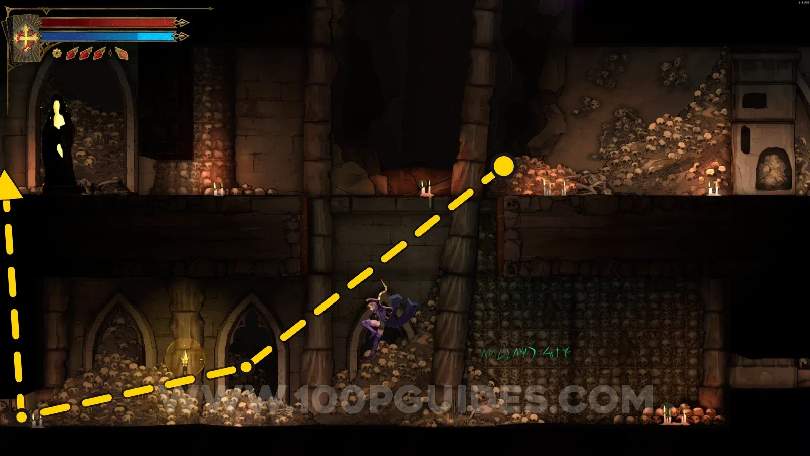 Castlevania Belmonts Curse Gallery Of Teeth: XP Statue #8 reached from behind after the loop
