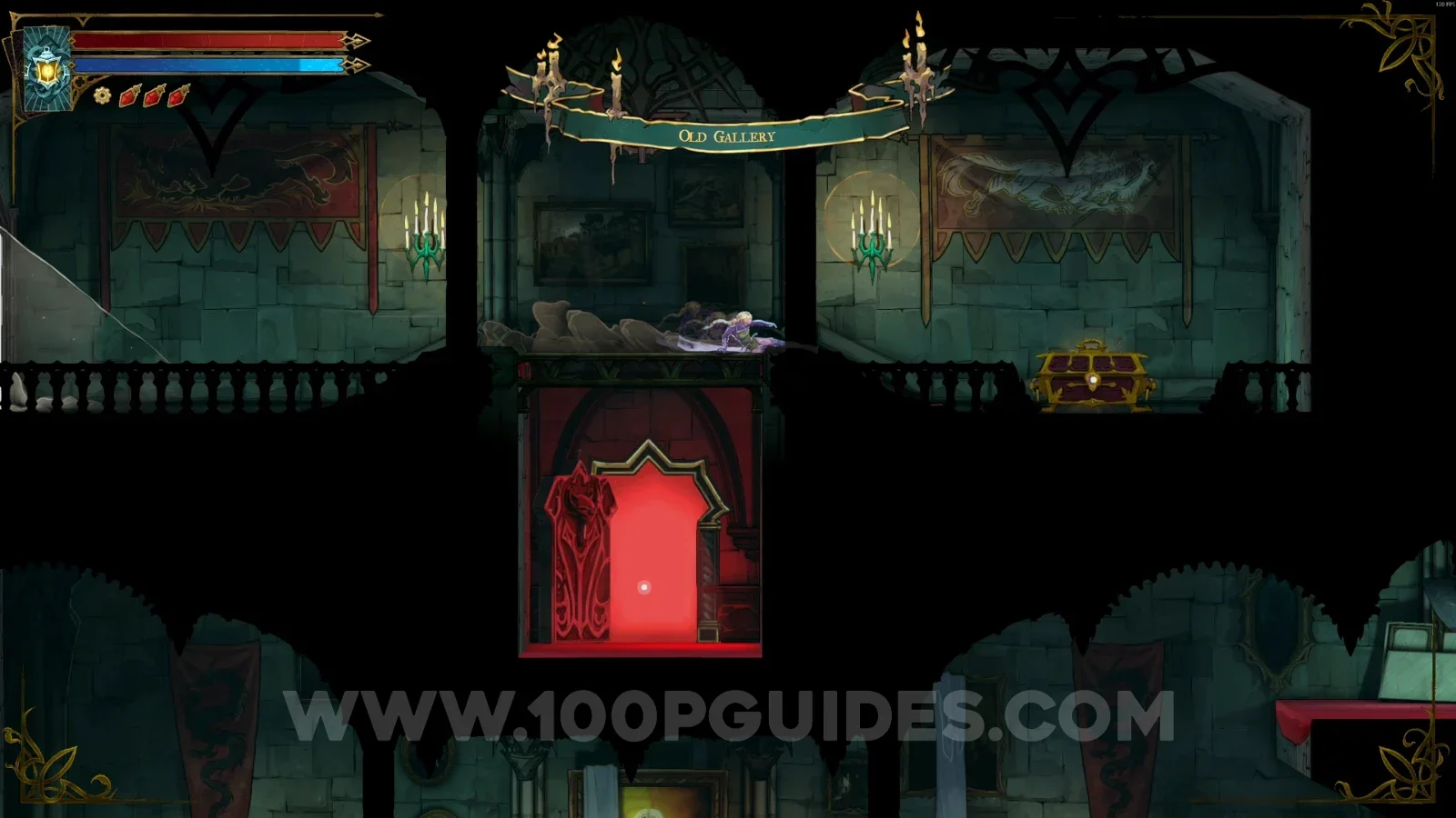 Castlevania Belmonts Curse Old Gallery: the chest on the right containing the Jewel Knuckles
